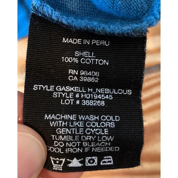 Theory Henley Top Size Medium Men’s Blue Short Sleeve - Picture 4 of 6